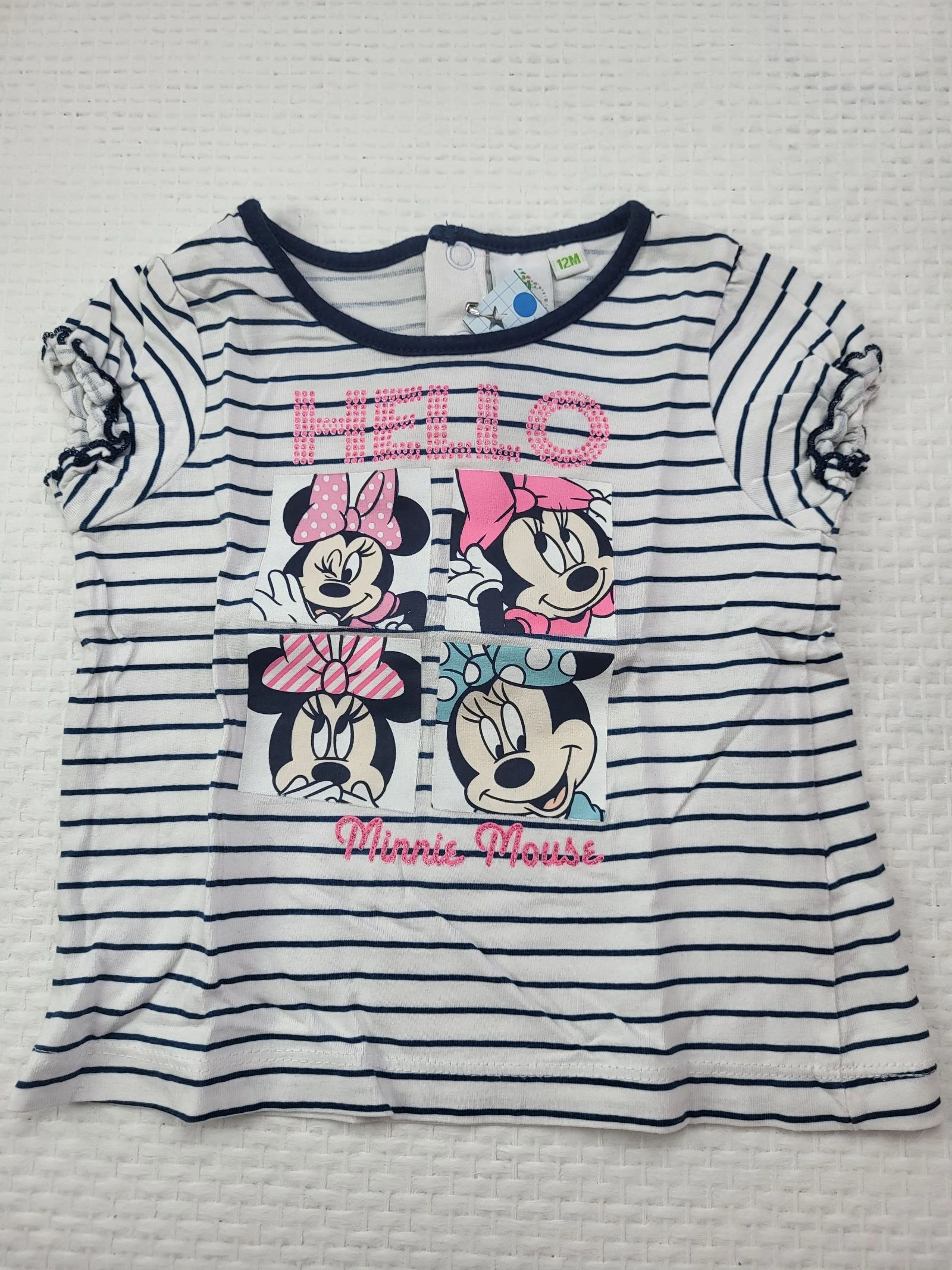 T-shirt mariniere Minnie Mouse Disney paillete – 12 mois (74 cm)